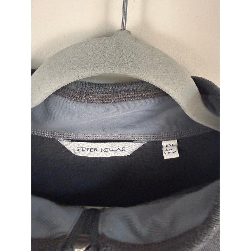 Peter Millar Men's Crown Sweater Fleece Quarter-Zip Charcoal Golf XXL - Picture 2 of 6